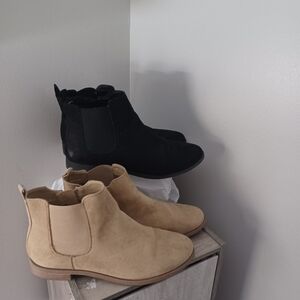 Time And Tru Chelsea Boots 2 Pairs Blk Tan Sz 10